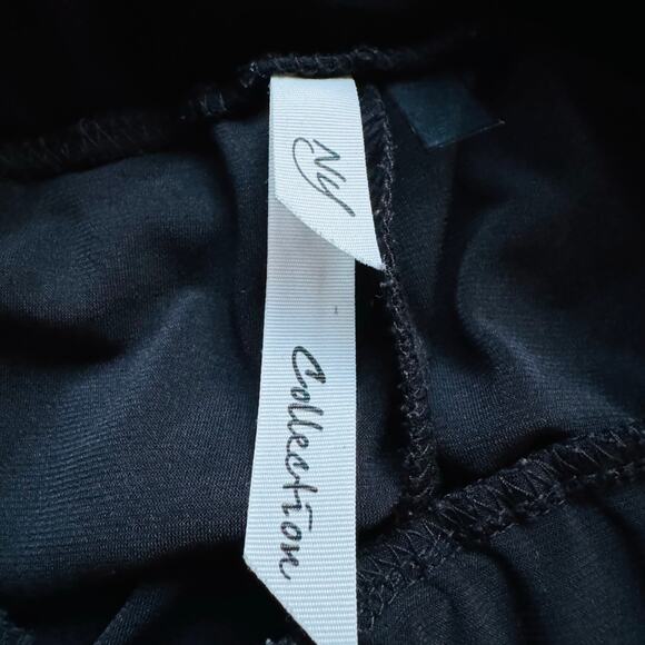 NY Collection Womens Black Cropped Wide Leg Pants Petite Medium Gauchos Palazzos - Picture 7 of 10